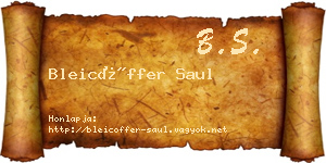 Bleicöffer Saul névjegykártya